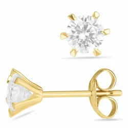 5,5 mm rond oorsteker in 9 karaat goud met zirkoon - Gold Collection