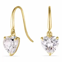 hart oorbellen in 9 karaat goud met zirkoon - Gold Collection