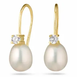 lange oorbellen in 9 karaat goud met zirkoon - Gold Collection