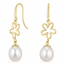 bloem oorbellen in 9 karaat goud met  - Gold Collection