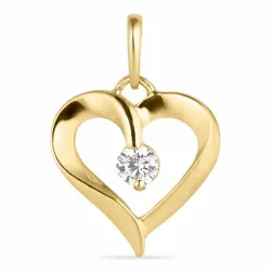 hart zirkoon hanger in 9 karaat goud