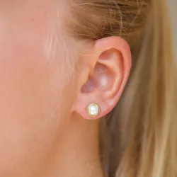 8 mm parel oorbellen in 9 karaat goud met  - Gold Collection