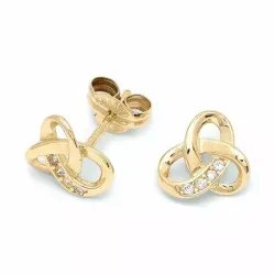echt goud oorsteker in 9 karaat goud met zirkoon - Gold Collection