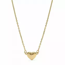 Eenvoudige hart hanger met ketting in 9 karaat goud