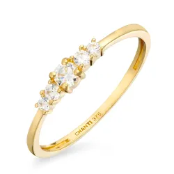 smal witte zirkoon ring in 9 karaat goud