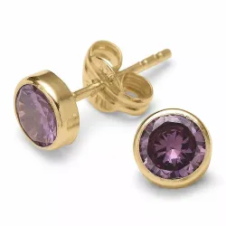 eenvoudige rond oorsteker in 9 karaat goud met zirkoon - Gold Collection