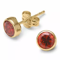 rond oorsteker in 9 karaat goud met zirkoon - Gold Collection