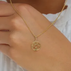 12 mm boom van het leven hanger in 9 karaat goud - Gold Collection