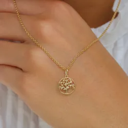11 mm boom van het leven hanger in 9 karaat goud - Gold Collection