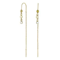 ketting oorbellen in 9 karaat goud met zirkoon - Gold Collection