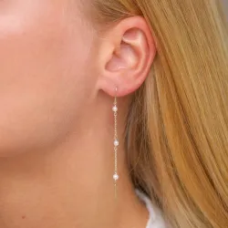 lange parel ketting oorbellen in 9 karaat goud - Gold Collection