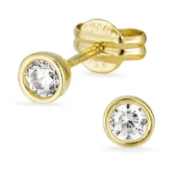 3 mm oorsteker in 9 karaat goud met zirkoon - Gold Collection