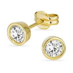 5 mm oorsteker in 9 karaat goud met zirkoon - Gold Collection