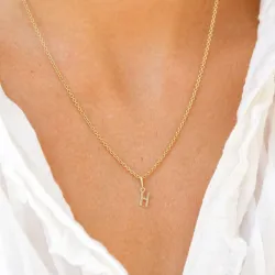 letter h hanger in 9 karaat goud - My Letter