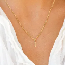 letter i hanger in 9 karaat goud - My Letter