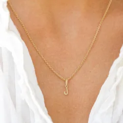 letter j hanger in 9 karaat goud - My Letter