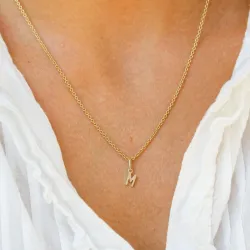 letter m hanger in 9 karaat goud - My Letter