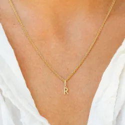letter r hanger in 9 karaat goud - My Letter
