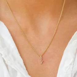 letter v hanger in 9 karaat goud - My Letter