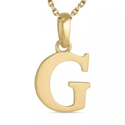 letter g ketting in verguld sterlingzilver met hanger in 9 karaat goud - My Letter