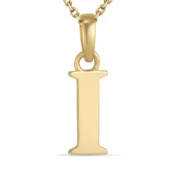 letter i ketting in verguld sterlingzilver met hanger in 9 karaat goud - My Letter