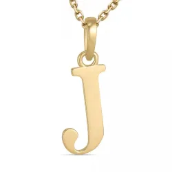 letter j ketting in verguld sterlingzilver met hanger in 9 karaat goud - My Letter