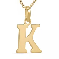 letter k ketting in verguld sterlingzilver met hanger in 9 karaat goud - My Letter