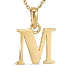 letter m ketting in verguld sterlingzilver met hanger in 9 karaat goud - My Letter