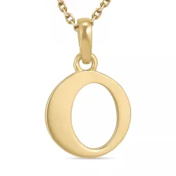 letter o ketting in verguld sterlingzilver met hanger in 9 karaat goud - My Letter