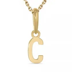 letter c ketting in verguld sterlingzilver met hanger in 9 karaat goud - My Letter