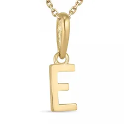letter e ketting in verguld sterlingzilver met hanger in 9 karaat goud - My Letter