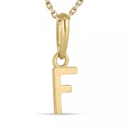 letter f ketting in verguld sterlingzilver met hanger in 9 karaat goud - My Letter