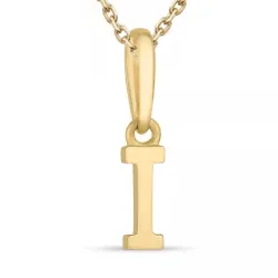 letter i ketting in verguld sterlingzilver met hanger in 9 karaat goud - My Letter
