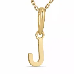 letter j ketting in verguld sterlingzilver met hanger in 9 karaat goud - My Letter