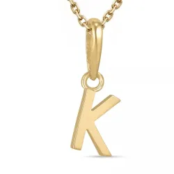 letter k ketting in verguld sterlingzilver met hanger in 9 karaat goud - My Letter