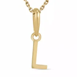 letter l ketting in verguld sterlingzilver met hanger in 9 karaat goud - My Letter