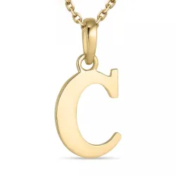 letter c ketting in verguld sterlingzilver met hanger in 9 karaat goud - My Letter