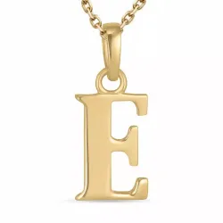letter e ketting in verguld sterlingzilver met hanger in 9 karaat goud - My Letter