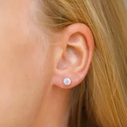 5 mm rond oorbellen in 14 karaat goud met zirkoon - Gold Collection