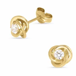 rond oorbellen in 14 karaat goud met zirkoon - Gold Collection