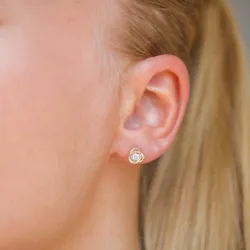 rond oorbellen in 14 karaat goud met zirkoon - Gold Collection