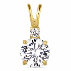 witte zirkoon hanger in 14 karaat goud - Gold Collection
