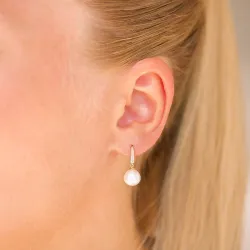 parel oorbellen in 14 karaat goud met zirkoon - Gold Collection