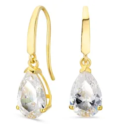 druppelvormige oorbellen in 14 karaat goud met zirkoon - Gold Collection