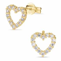 hart oorbellen in 14 karaat goud met zirkoon - Gold Collection