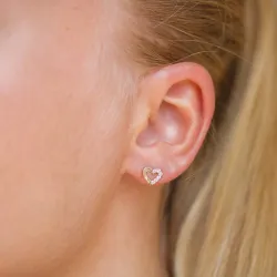 hart oorbellen in 14 karaat goud met zirkoon - Gold Collection