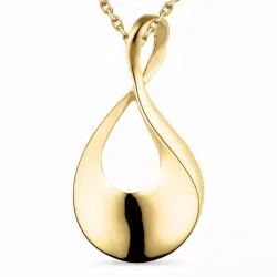druppel ketting in verguld sterlingzilver met hanger in 14 karaat goud