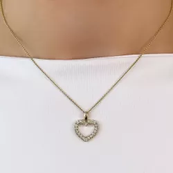 hart diamant hanger in 14 caraat goud 0,50 ct