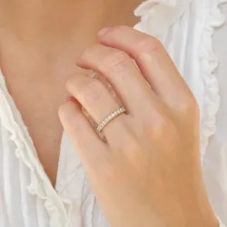 briljant mémoire ring in 14 karaat goud 0,49 ct