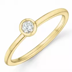 rond diamant solitaire ring in 14 karaat goud 0,10 ct